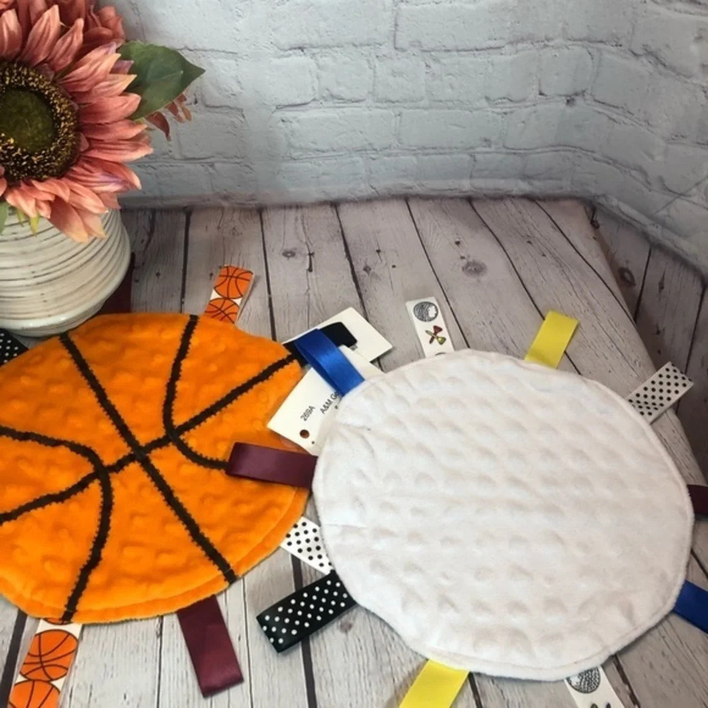 Texas A&M minky tag lovies basketball and golf